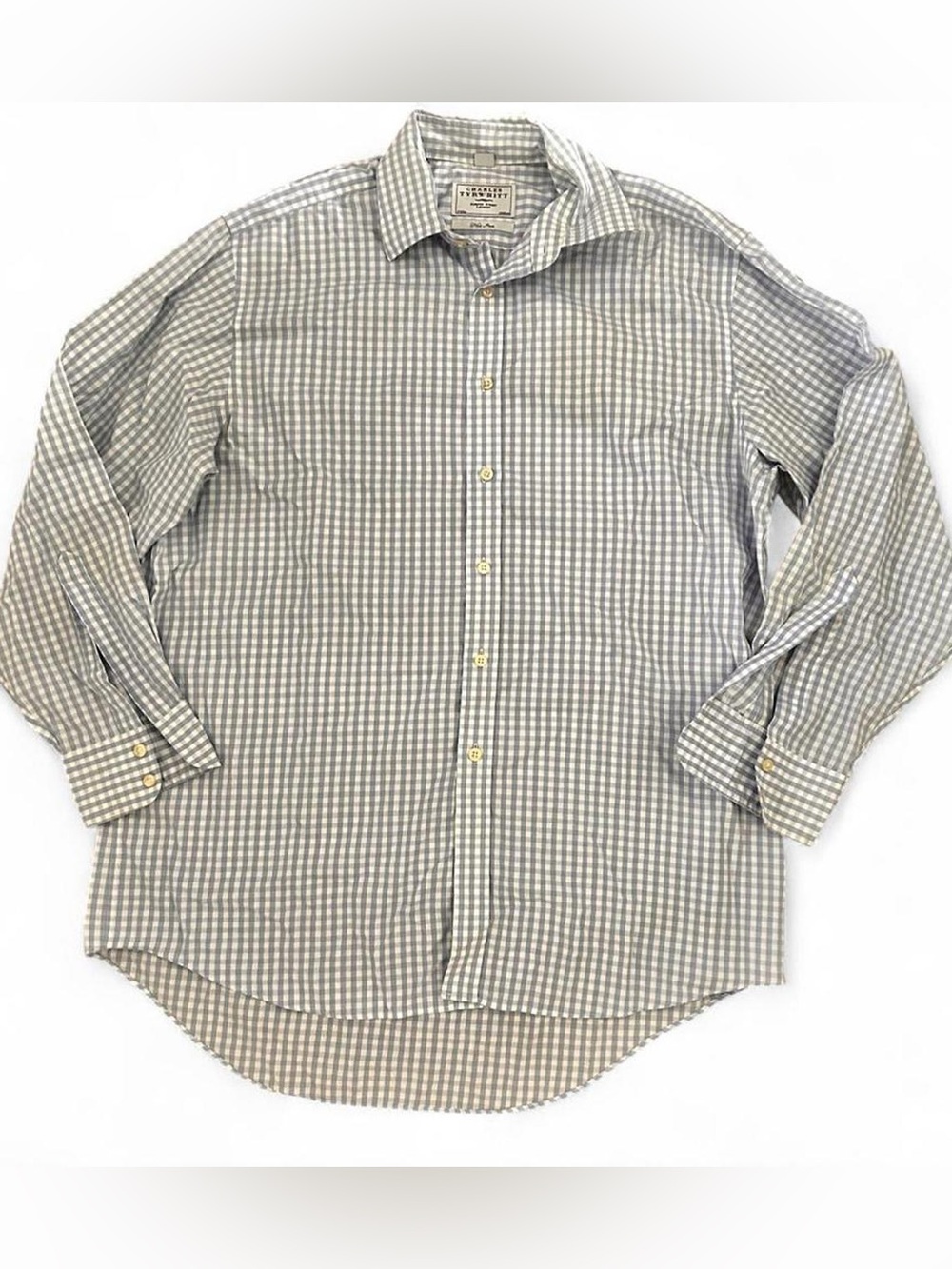Todd Snyder Light Blue & White Gingham Dress Shirt